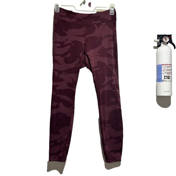 The North Face Women's Ankle Leggings Medium Maroon Camo High-Waist Pockets - Picture 2 of 13